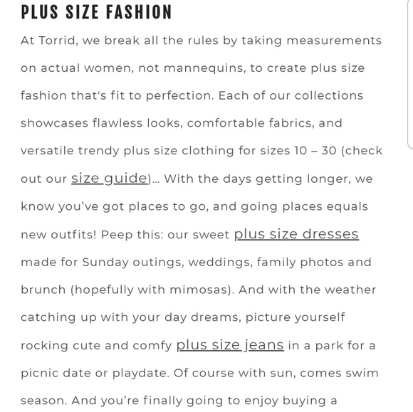 Size Chart, Philosophy on Plus Fashion - Picture 4 of 6